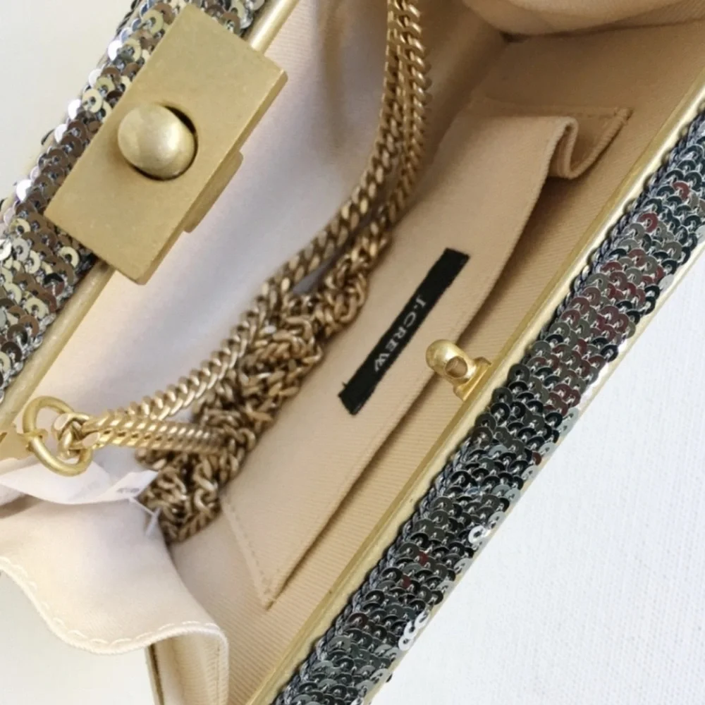 J. Crew Vintage Sequin Minaudiere Evening Clutch Bag